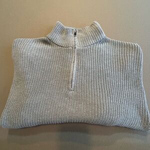 Edikted Quarter Zip Sweater in Gray. Wide sleeves. Size Medium​